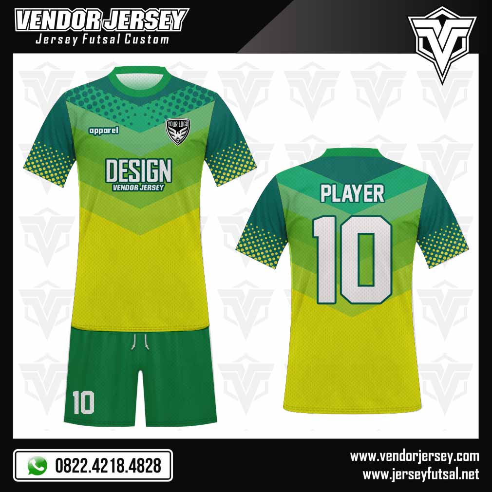 Desain Jersey Futsal Vena warna hijau kuning