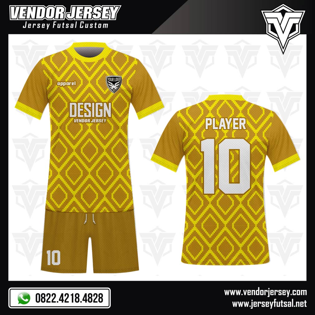 Desain Baju Sepakbola Code Yellogen Warna Kuning Asik